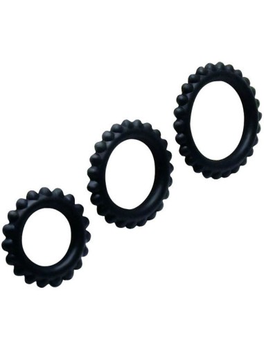 Baile titan set 3pcs cock ring black 2.8 + 2.4 + 1.9 cm - MySexyShop.eu