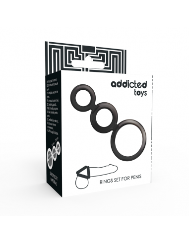 Addicted Toys Set Anillos Pene Y Testiculos Ahumado - MySexyShop