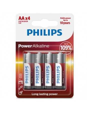 Philips power alkaline batterie aa lr6 blister * 4 - MySexyShop.eu