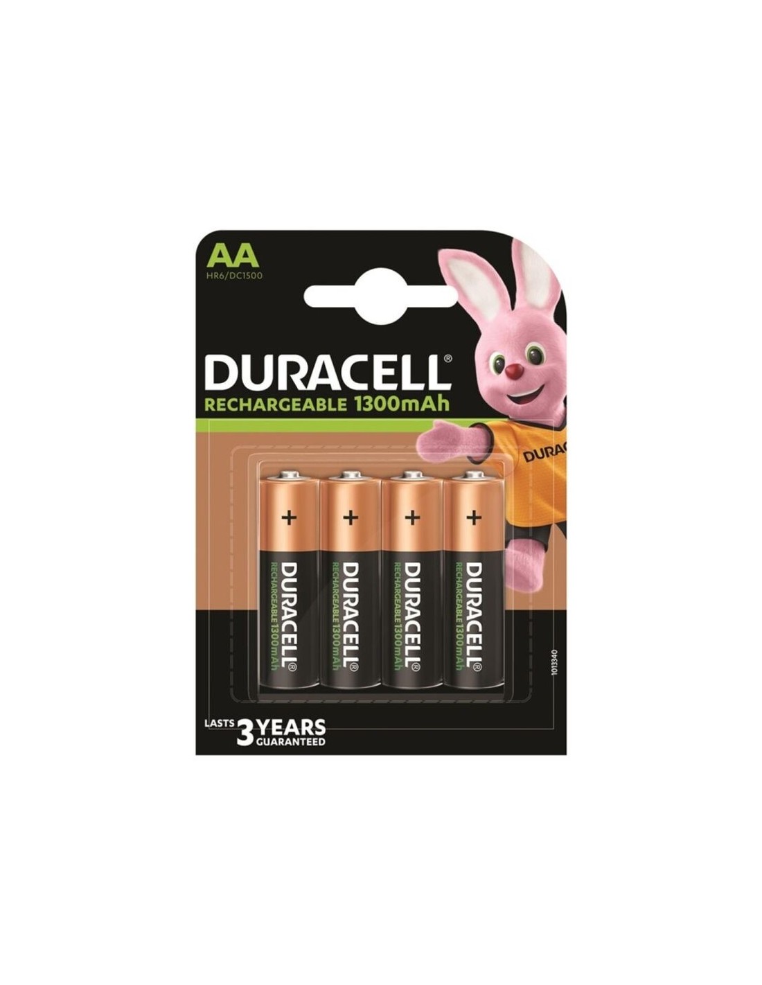 4 x Duracell Rechargeable Batteries AA 1300MaH NiMH HR6/DC1500 