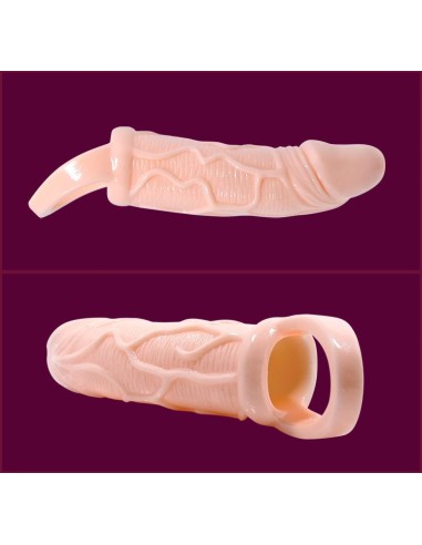 Baile funda extensora pene con vibracion y strap para testiculos 13.5 cm - MySexyShop.eu
