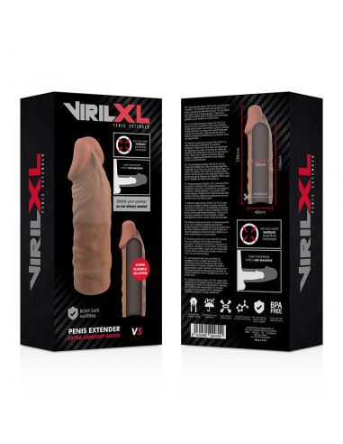 Virilxl Extension De Pene Liquid Silicone V5 Marron - MySexyShop