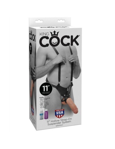 King cock 28 cm hollow strap-on suspender system fleisch - MySexyShop.eu