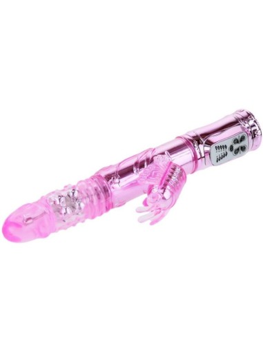 Vibrador recargable con rotacion y estimulador throbbing butterfly - MySexyShop.eu