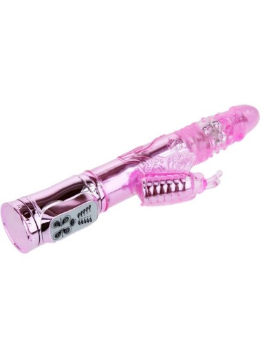 Vibrador recargable con rotacion y estimulador throbbing butterfly - MySexyShop.eu