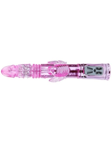 Vibrador recargable con rotacion y estimulador throbbing butterfly - MySexyShop.eu