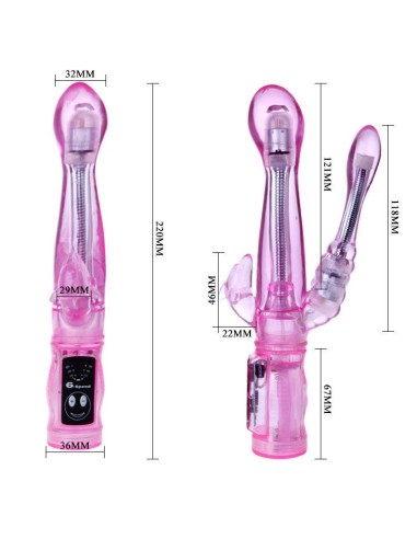 Vibrador flexible con estimulador anal - MySexyShop.eu