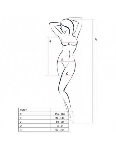 Passion Woman Bs027 Bodystocking Dress Style Noir Taille Unique