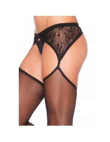 Leg Avenue Sheer Stockings with Lace side Gartelbelt - MySexyShop (ES)