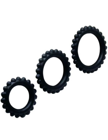 Baile titan set 3pcs cock ring black 2.8 + 2.4 + 1.9 cm - MySexyShop.eu