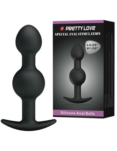 Pretty love bottom silicone anal balls 10.3 cm black |