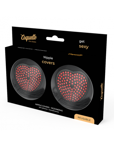 Coquette Chic Desire Couvre Tetons Coeur Noir / Rouge -