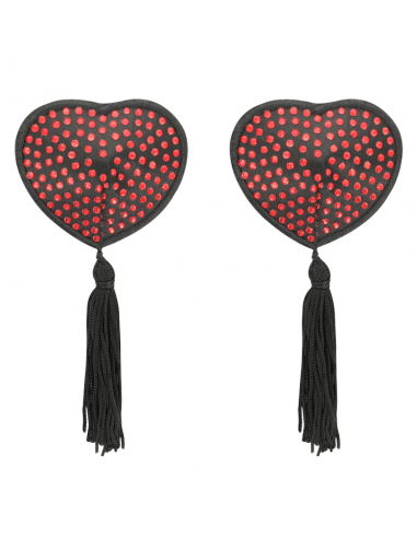 Coquette Chic Desire Couvre Tetons Coeur Noir / Rouge -