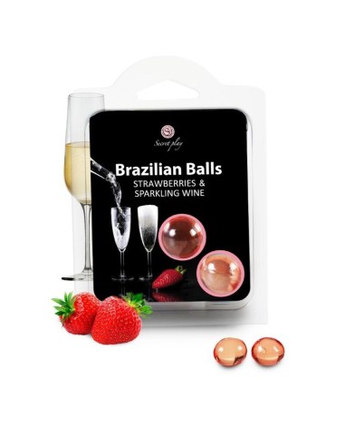Set 2 brasilianische bälle erdbeeren mit cava - MySexyShop.eu