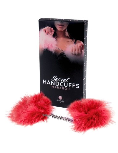 Red marabou handcuffs | MySexyShop