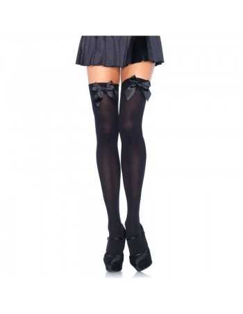 Leg Avenue Nylon Thigh Highs with Bow - MySexyShop.eu