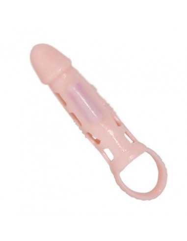 Baile funda extensora pene con vibracion y strap 13.5 cm - MySexyShop.eu