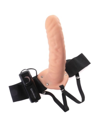 Fetish fantasy 19 cm vibrating hollow strap-on brown | MySexyShop (PT)