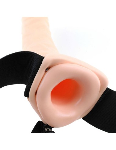 Fetish fantasy 19 cm vibrating hollow strap-on brown | MySexyShop (PT)