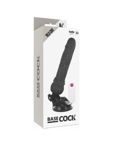 Basecock realistic vibrator remote control black 19.5 cm - MySexyShop (ES)