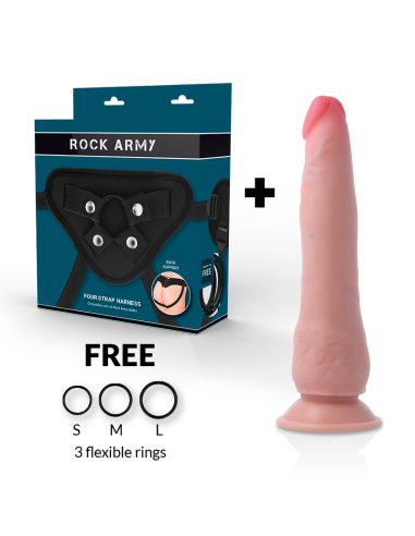 Rockarmy arnés + dual density crusader dildo realista 21,5cm - MySexyShop.eu
