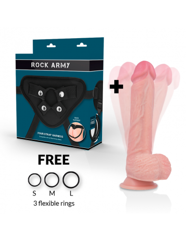 Rockarmy arnes + hawk rotador y vibrador 22 cm - MySexyShop.eu