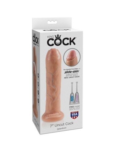 King cock realistic dildo uncut flesh 19 cm - MySexyShop.eu