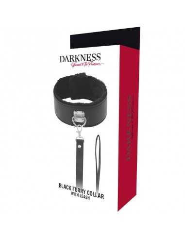 Darkness collar with leash titanium - MySexyShop.eu