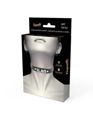 Coquette hand crafted choker vegan leather slave - MySexyShop.eu