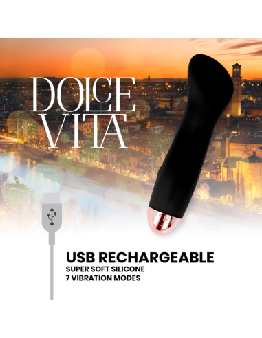 Dolce vita aufladbarer vibrator eine schwarze 7-geschwindigkeit - MySexyShop.eu