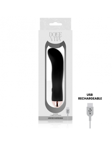 Dolce vita aufladbarer vibrator zwei schwarz 7 geschwindigkeit - MySexyShop.eu