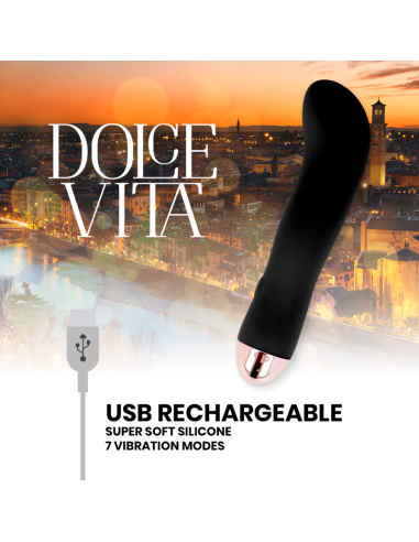 Dolce vita aufladbarer vibrator zwei schwarz 7 geschwindigkeit - MySexyShop.eu
