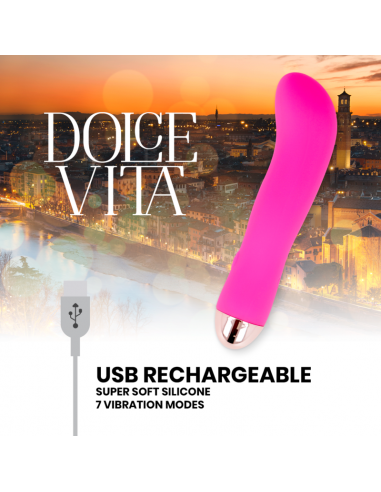 Dolce vita aufladbarer vibrator zwei rosa 7 geschwindigkeiten - MySexyShop.eu