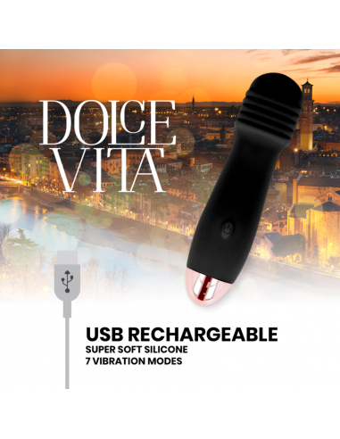Dolce vita rechargeable vibrator three black 7 speed