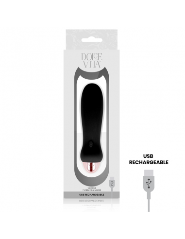 Dolce Vita Vibrateur Rechargeable Cinq Noir 7 Vitesses -
