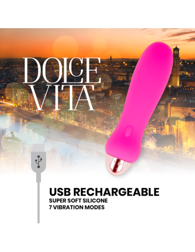 Vibrateur Rechargeable Dolce Vita Cinq Rose 7 Vitesses -
