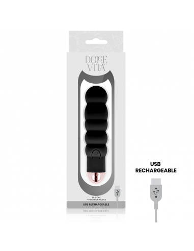 Dolce vita aufladbarer vibrator sechs schwarz 7 geschwindigkeiten - MySexyShop.eu