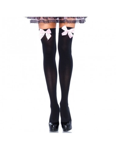 Leg Avenue Nylon Thigh Highs with Bow
