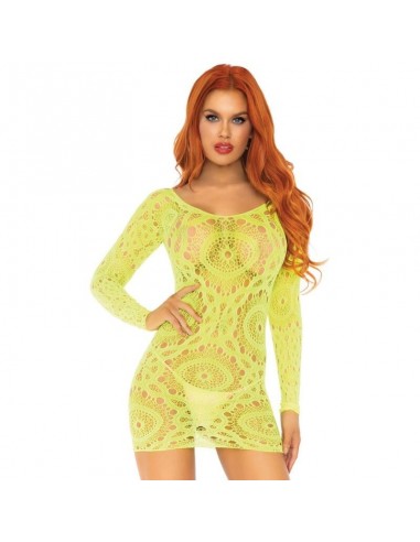 Leg Avenue Crochet Lace Long Sleeve Mini Dress - MySexyShop.eu