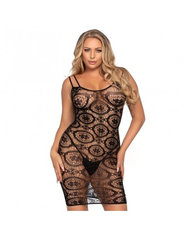 Robe Courte Au Crochet Leg Avenue Daisy Bleu - MySexyShop
