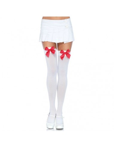 Leg Avenue Nylon Thigh Highs with Bow