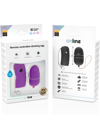 Euf Vibrant Télécommandé En Ligne Noir - MySexyShop