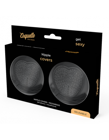 Coquette Chic Desire Couvre Tetons Coeur Noir / Rouge -