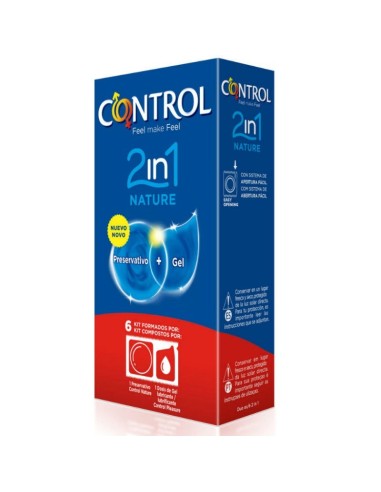 Control Duo Natura 2-1 Preservativo + Gel 6 Uds - MySexyShop