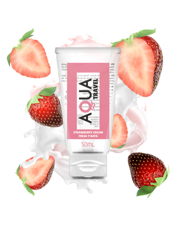 Aqua travel strawberry creme flavour wasserbasis schmiermittel 50 ml - MySexyShop.eu