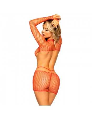 Leg Avenue Net Mini Robe Manches Longues - MySexyShop