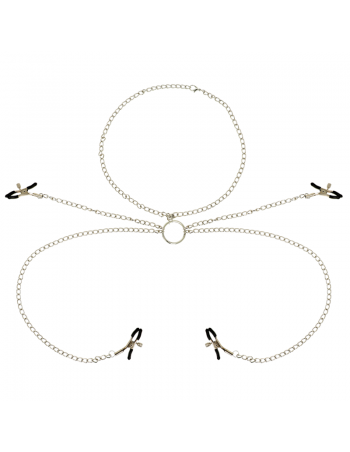 Ohmama Fetish 4 Nipple Clamps With Chain Necklace | MySexyShop