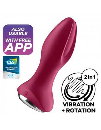 Satisfyer Rotator Plug 2+ Plug Vibrador App Rojo - MySexyShop (ES)