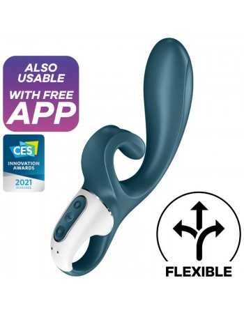 Satisfyer Hug Me Rabbit Vibrator App Blue - MySexyShop.eu