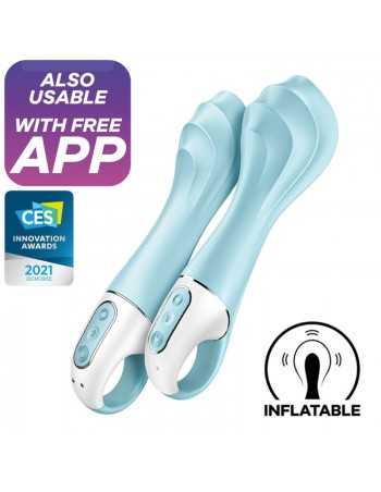 Satisfyer Air Pump Vibrator 5+ Inflatable G-Spot Vibrator App Blue | MySexyShop (PT)